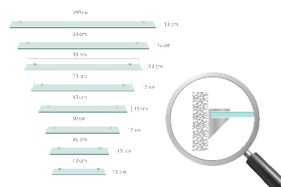 Étagère murale en verre pour salle de bain transparente