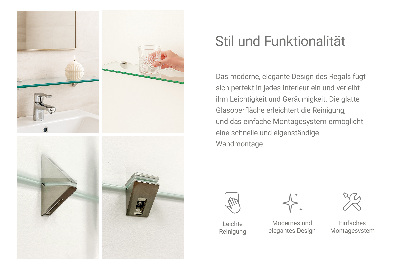 Étagère murale en verre pour salle de bain