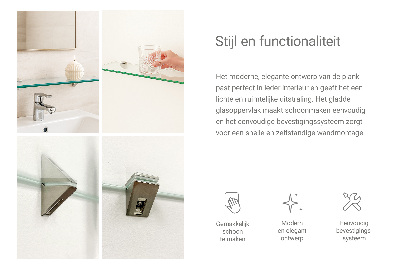 Étagère murale en verre pour salle de bain