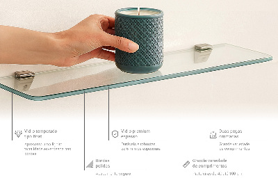 Étagère murale en verre pour salle de bain