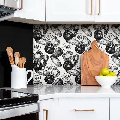 Panneau décoratif Légumes noirs et blancs