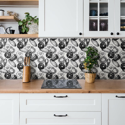 Panneau décoratif Légumes noirs et blancs