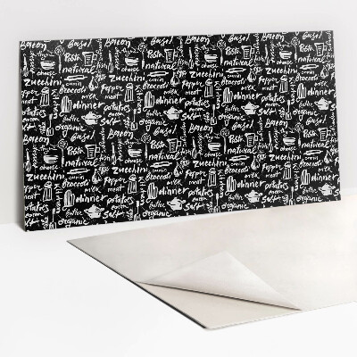 Panneau décoratif Panneaux de cuisine en noir et blanc