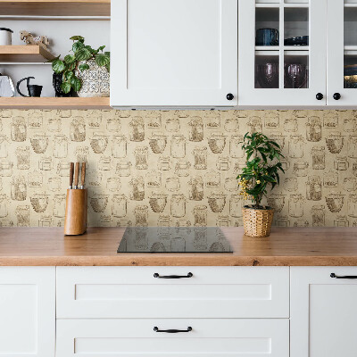Panneau décoratif Pots sur fond marron