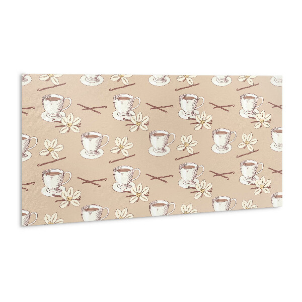 Panneau mural Une tasse de café avec une gousse de vanille