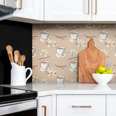 Panneau mural Une tasse de café avec une gousse de vanille