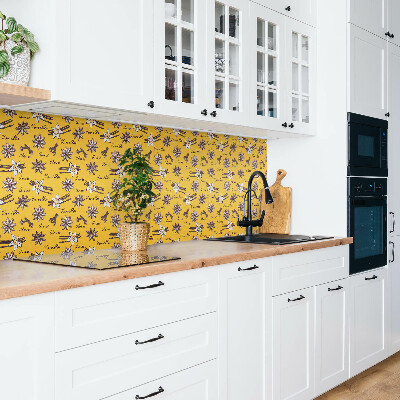 Revêtement mural pvc Motifs vanille jaune