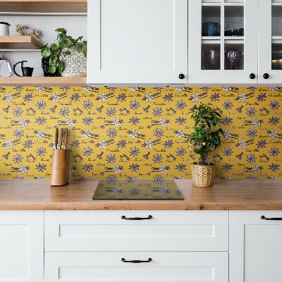 Revêtement mural pvc Motifs vanille jaune