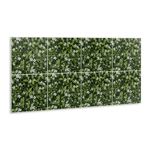 Revêtement mural Fleurs et feuilles blanches
