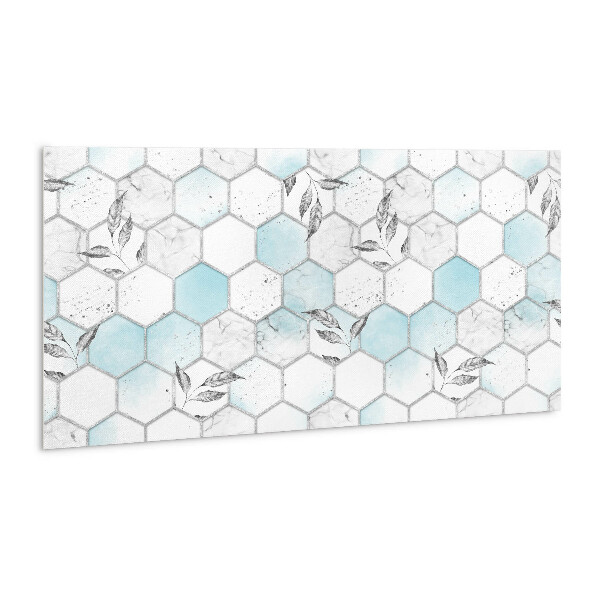 Revêtement mural pvc Hexagones et feuilles