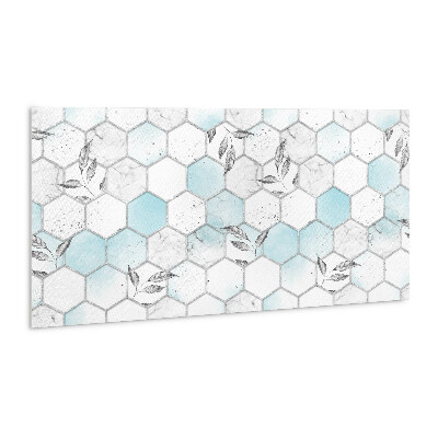 Revêtement mural pvc Hexagones et feuilles