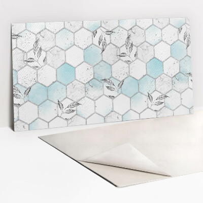 Revêtement mural pvc Hexagones et feuilles