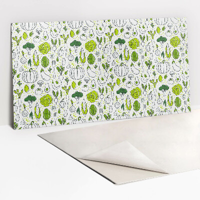 Revêtement mural pvc Légumes verts de dessin animé
