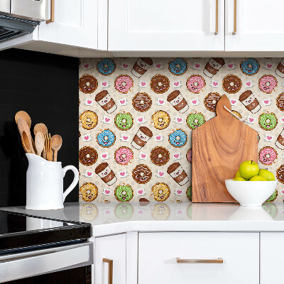 Panneau décoratif Beignets et café de dessins animés