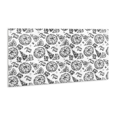 Revêtement mural pvc Motifs de pizza en noir et blanc