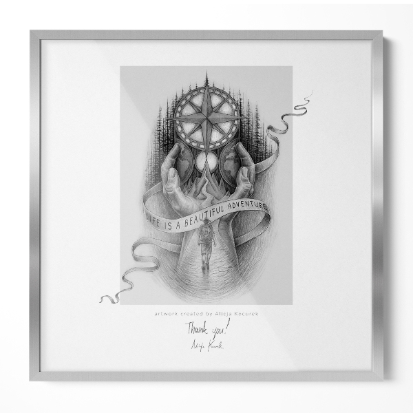Cadre photo argenté 50x50 cm