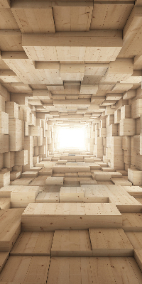 Store intérieur Trou en bois 3d