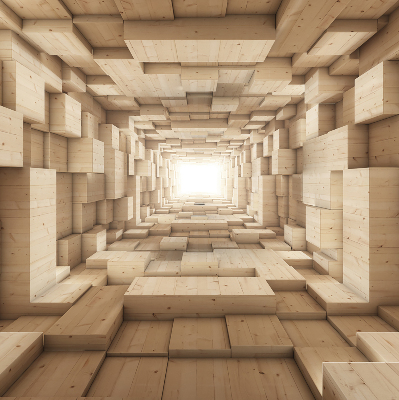 Store intérieur Trou en bois 3d