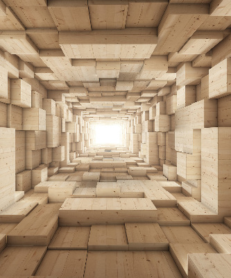 Store intérieur Trou en bois 3d