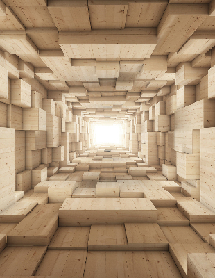 Store intérieur Trou en bois 3d