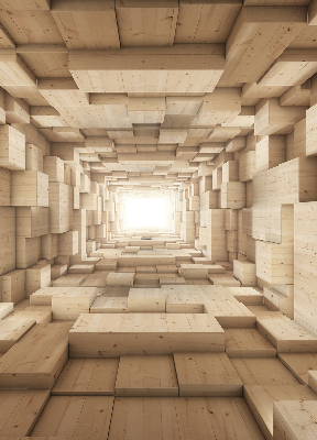 Store intérieur Trou en bois 3d