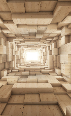 Store intérieur Trou en bois 3d