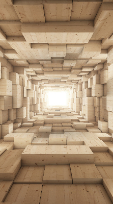 Store intérieur Trou en bois 3d