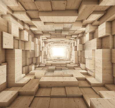 Store intérieur Trou en bois 3d