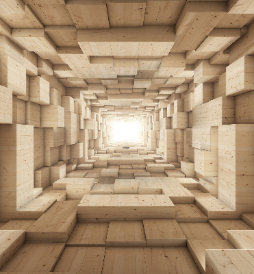 Store intérieur Trou en bois 3d