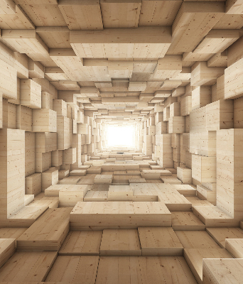 Store intérieur Trou en bois 3d