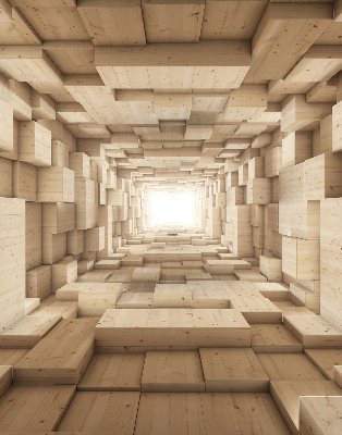 Store intérieur Trou en bois 3d