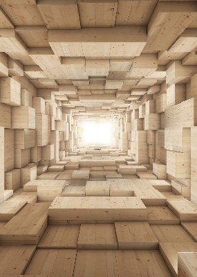Store intérieur Trou en bois 3d