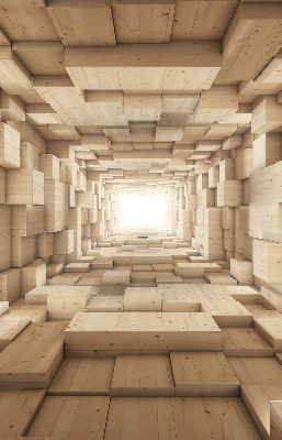 Store intérieur Trou en bois 3d