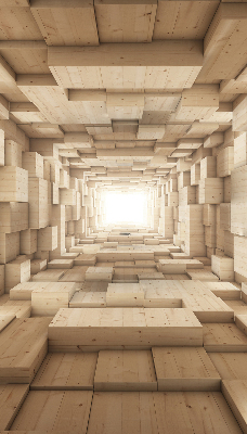 Store intérieur Trou en bois 3d
