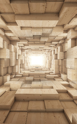 Store intérieur Trou en bois 3d