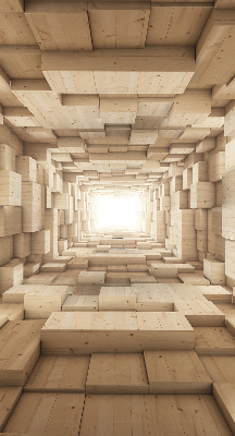 Store intérieur Trou en bois 3d