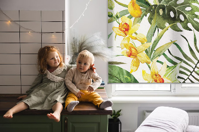 Store enrouleur Fleur jaune