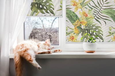 Store enrouleur Fleur jaune