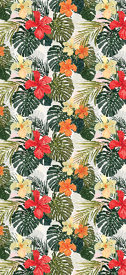Store enrouleur Fleurs et feuilles tropicales