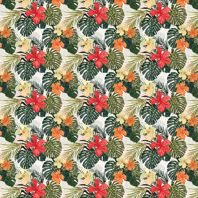 Store enrouleur Fleurs et feuilles tropicales