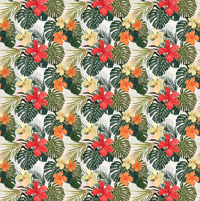 Store enrouleur Fleurs et feuilles tropicales