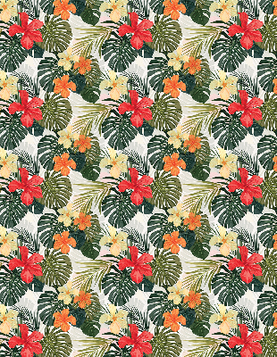 Store enrouleur Fleurs et feuilles tropicales