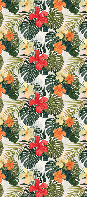 Store enrouleur Fleurs et feuilles tropicales