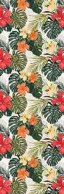 Store enrouleur Fleurs et feuilles tropicales