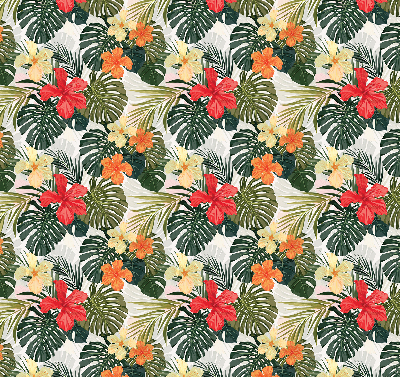 Store enrouleur Fleurs et feuilles tropicales