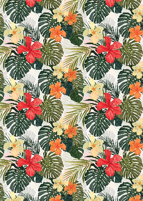 Store enrouleur Fleurs et feuilles tropicales