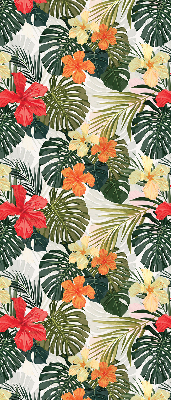 Store enrouleur Fleurs et feuilles tropicales