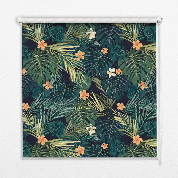 Store intérieur Feuilles et fleurs tropicales