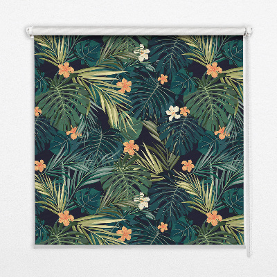Store intérieur Feuilles et fleurs tropicales
