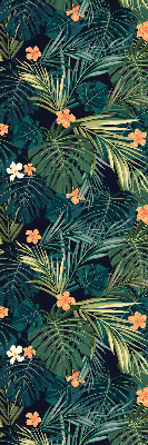 Store intérieur Feuilles et fleurs tropicales